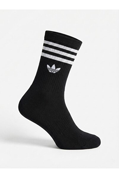 adidas Long socks, pack of 6, cotton blend, black/optical white/grey. One Size