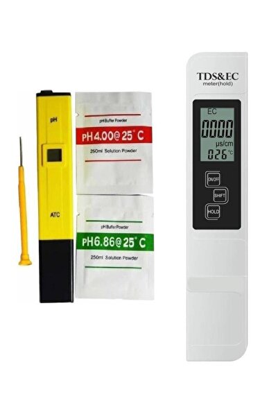 Temiz Pazar Dijital Ph Ölçer + Tds Ec Metre Termometreli Su Kalite ve Iletken...