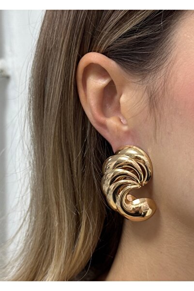 KİLİGİSTANBUL Gold Color Retro Earrings