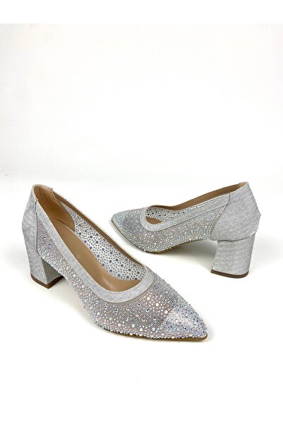 Gloriys Ayakkabı & Çanta Thick-Heeled Transparent 6cm High-Heeled Shoes 01753