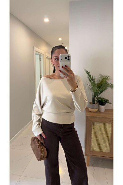 BİRCANÇİL Poswe Stone Boat Neck Blouse