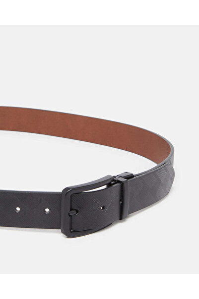 REDTAG Men Black And Tan Twist Buckle Belt Black
