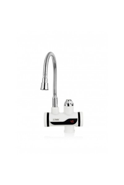 Zilan Z-Inox ZLN 5480 Electric Faucet 3000 W, White/Stainless Steel, LED Display, Instant Heating