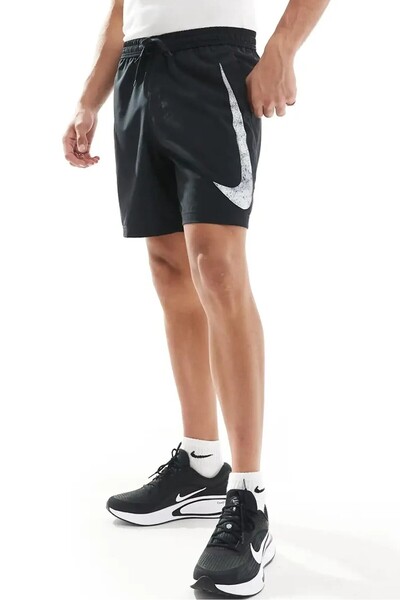 Nike Dri-Fit Training Swoosh Graphic 7 Inch Men's Black Sports Shorts