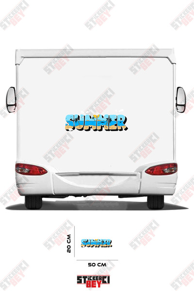 STİCKERCI BEY Summer Written Caravan Sticker Coating