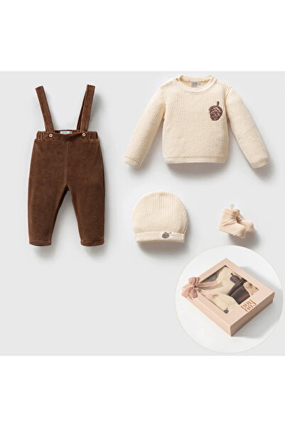 NoyNoy Baby طقم هدايا للأطفال الأولاد في صندوق للمناسبات / سترة محبوكة وبنطلو...