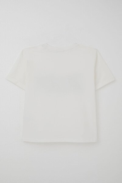 Breeze Girl's Shorts with Ties, Size Printed with Elastic Waist and Pockets, Ages 6-12, Ecru