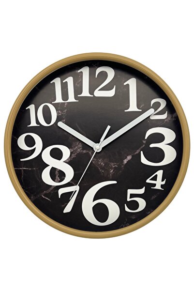 ORCHID ساعة حائط رخامية 30 سم باللون الأسود