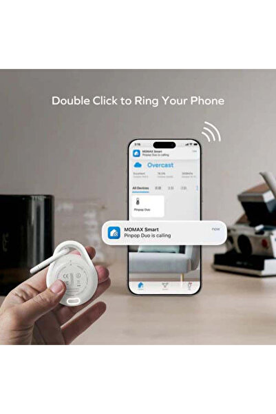 Momax Pinpop Lite Bluetooth Tracker – Smart Item Finder with Apple Find My Support