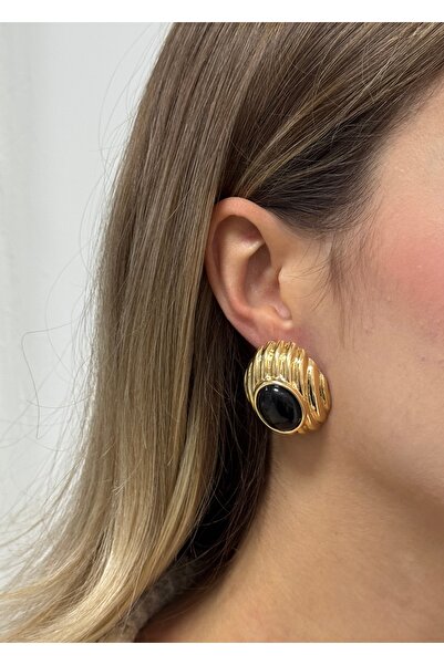 KİLİGİSTANBUL Striped Vintage Mineral Retro Earrings