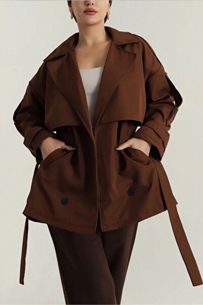 Azda معطف طويل بحزام موديل كود:066