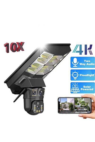 gaman V380 Pro 4G IP66 Sim Kartlı Kamera - 2in1 Güneş Enerjili Sensörlü Sokak Lambası + Kamera