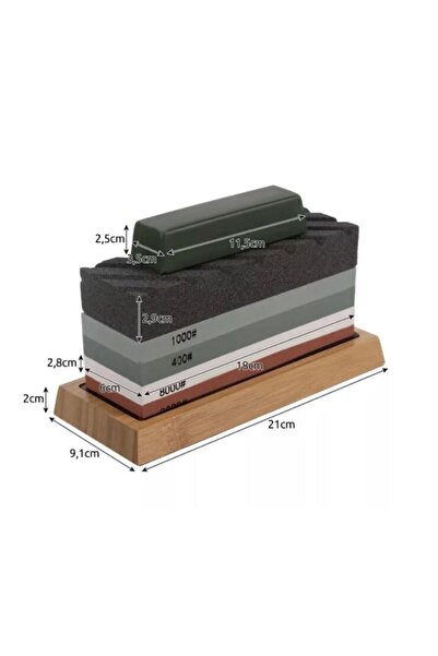 Ruhhy Knife Sharpening Stone Kit 400/1000 & 3000/8000 with Bamboo Base