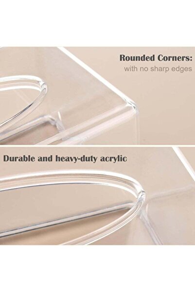 BLOOMING TIME Acrylic Tissue Box Cover, Clear Facial Tissue Holder Square