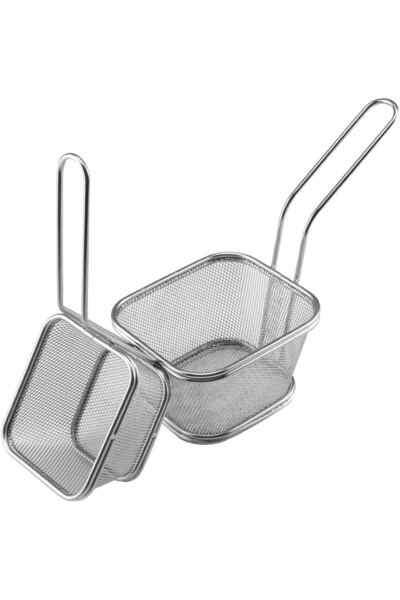 Bukate Set of 2 French Fries Baskets, 10x8 cm and 12x10 cm, Stainless Steel, Bukate®
