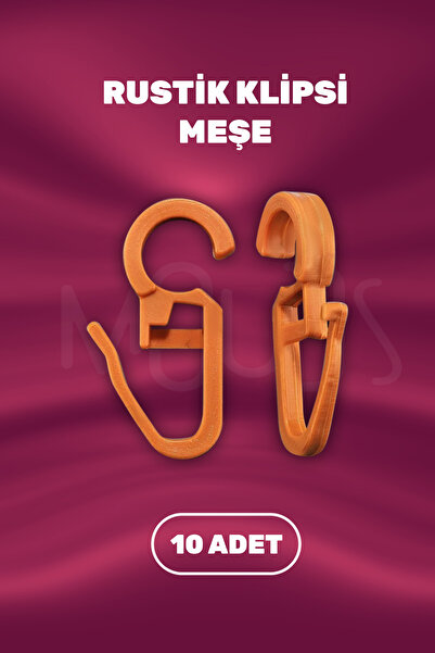 Moud's Рустикальні затискачі для штор, колір дуба, 10 штук