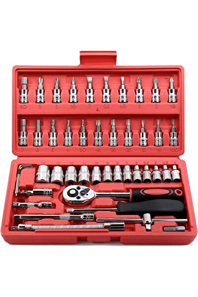 AZONEE 46-Piece 1/4 Inch Drive Socket Ratchet Wrench Set