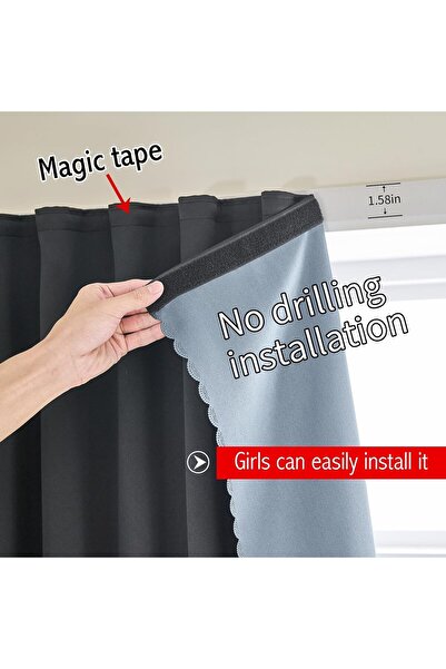 NALACAL Blackout Curtains, Portable Self-Adhesive, Thermal Insulated (1 Pc, 47×79) -
