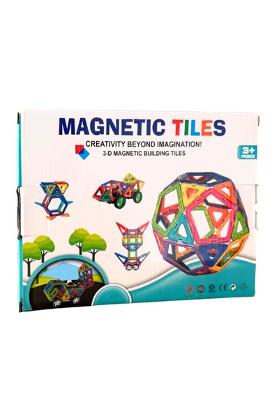 Doris 3D construction set with 72 educational magnetic pieces for children Magnetic Tiles Multicolor,Magn