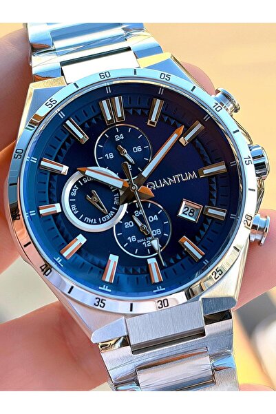 Quantum Men's Wristwatch Eq.390 with Steel Band Italian Bracelet 10 Atm Water Resistant 2 Years Warranty