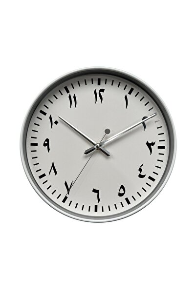 ORCHID ساعة حائط بأرقام عربية 30 سم بيضاء