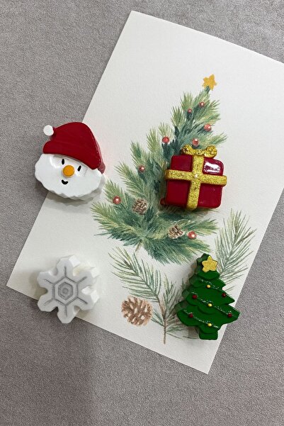 Home 4’lü Yeni yıl Temalı Buzdolabı Magnet Seti | Hediyelik , Noel Baba, Çam ...