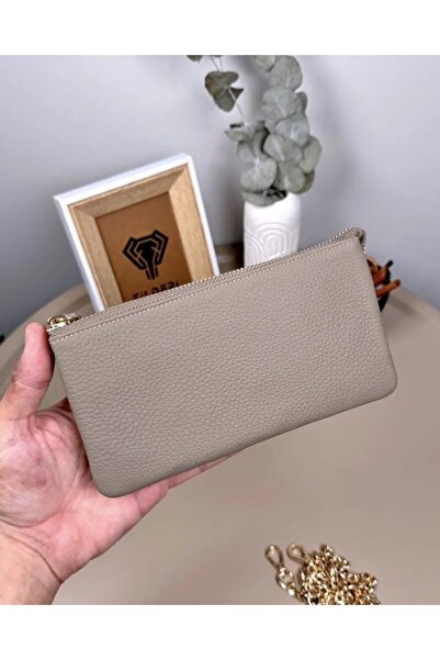 Fil Deri Genuine Leather Women's Bag with Chain 2050