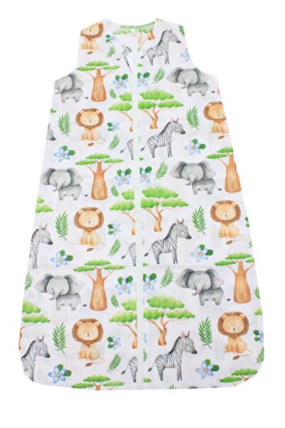 PRICHINDEL Sac de dormit, neumplut, bumbac cu un singur strat, Zebră și Elefa...