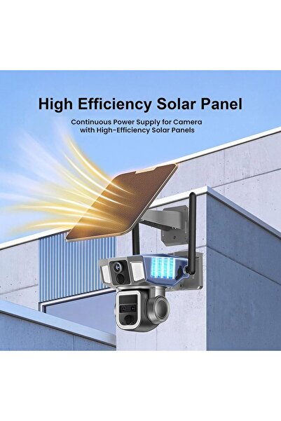Generic CRONY Solar Security Camera - 4K Night Vision, Triple-Lens 10X Zoom, 4G/Wi-Fi, PTZ, IP66