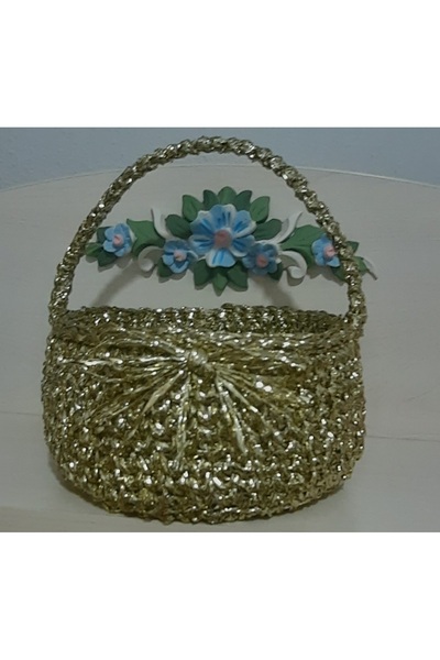 örgüdelisi Shiny Paper String Christmas Basket