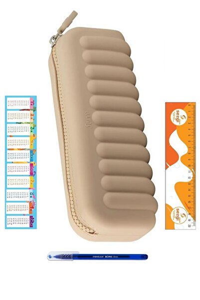 Serve Maki Soft Silicone Pen Case (Ivory Color) and Ballpoint Pen+Sezgistore
