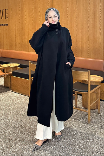 Ovn. Triline 3 Button Cashmere Coat - Black