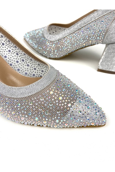 Gloriys Ayakkabı & Çanta Thick-Heeled Transparent 6cm High-Heeled Shoes 01753