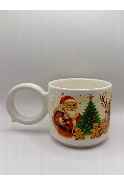 ATÖLYE SAİT Christmas Mug Ceramic with Santa Claus Image