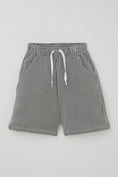 Breeze Boy's Shorts Set, Zero Sleeve, Lettering Printed Laces, Accessories, Ages 8-14, White