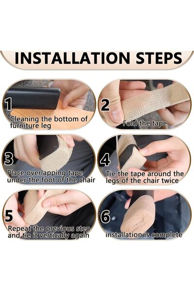 AZONEE Chair Leg Protectors Non-Slip Tape Floor Protectors, 6 Pieces