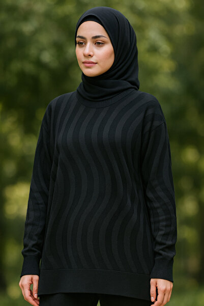 AVSARWEAR Women's S Pattern Diamond Cold Yarn Mercerized Knit Tunic