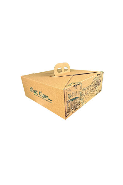 KARDEM AMBALAJ Karton Lahmacun Kutusu 26x26x10 Cm. ( 100'lü )