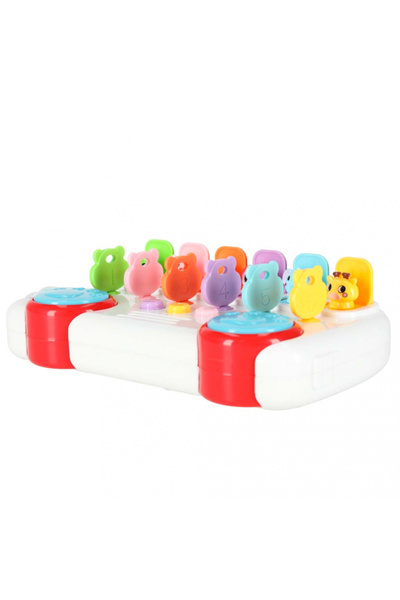 Ikonka Educational and interactive toy for children, musical bus model with keys, shapes and sounds, di