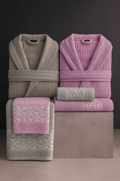 TİTANEV طقم بورنو 10 قطع من كارانفيل - بورنو - منشفة رأس - منشفة حمام