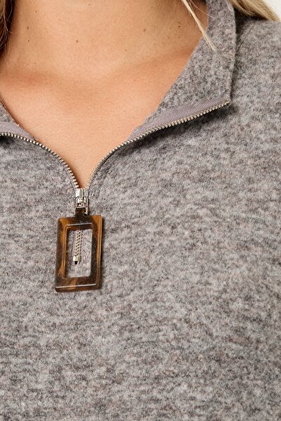 Stil Diva Plus Size V-Neck Long Sleeve Plush Fabric Midi Dress 304280