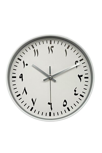 ORCHID ساعة حائط بأرقام عربية 25 سم بيضاء