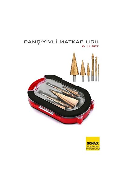 ModaCar 6'lı Titanyum Kaplama Kademeli Panç Matkap Ucu Seti - Metal, Ahşap ve...