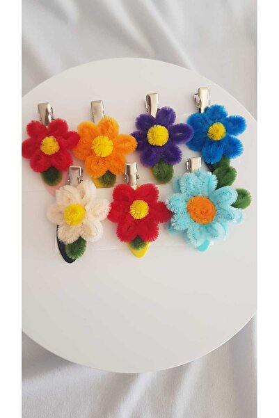 Badem Hediyecilik Handmade Colorful Flower Hair Clip – Soft Texture, Stylish ...