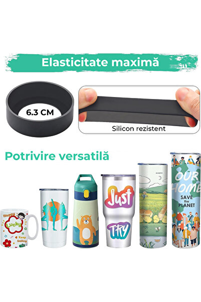 Bukate Set of 8 Silicone Coasters for Bottles and Mugs, 70mm, Multicolor, Bukate®