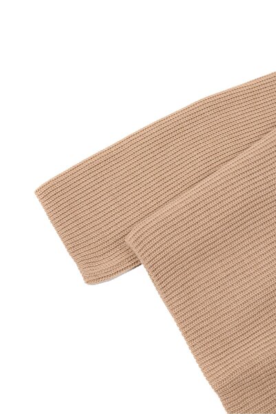 no7man Evolan Beige V-Neck Double Loose Sweater