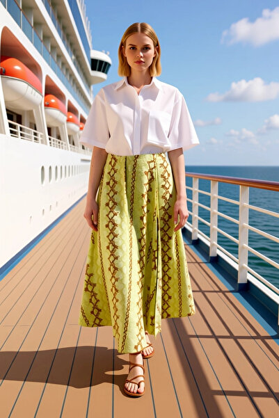 BENERLY تنورة ماكسي نسائية غير متماثلة شق مصنوعة من الفسكوز بنسبة 100%، متينة...