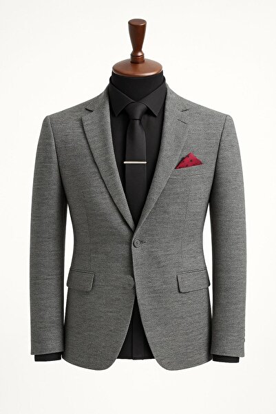 FABİO CASSANİ Men's italian cut single button blazer jacket classic and modern elegance