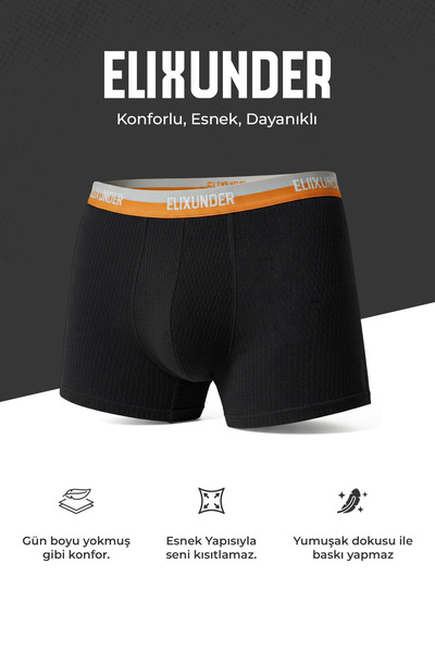 inkarix 4-Pack Black-Green Men's Boxer Glad and Comfortable Anti-Sweat Breathable Cotton Boxer