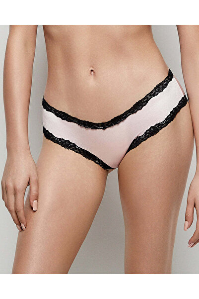 La senza سروال داخلي جذاب مع حافة دانتيل باللون الوردي